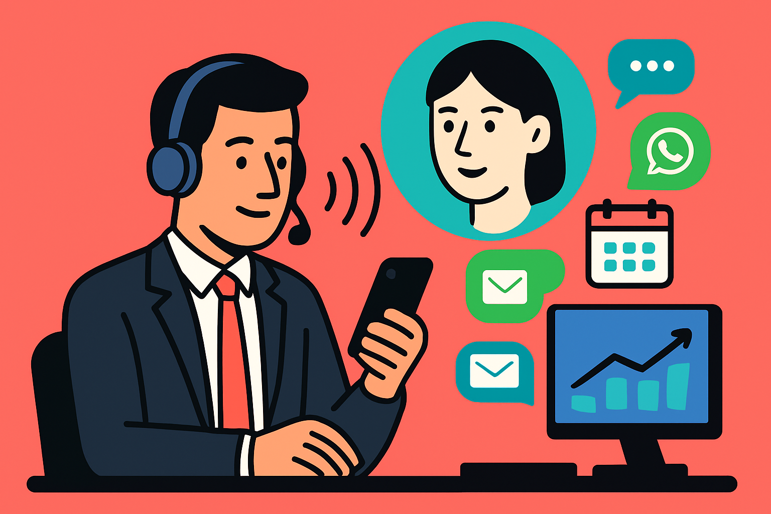 Voice AI multicanale: esperienza fluida tra chiamate, SMS, WhatsApp ed email